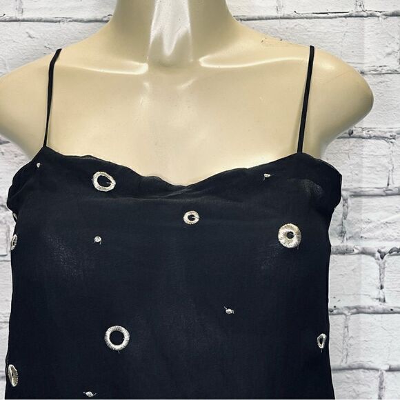 VINCE Metallic Embroidered Silk Cami size small - Picture 3 of 7